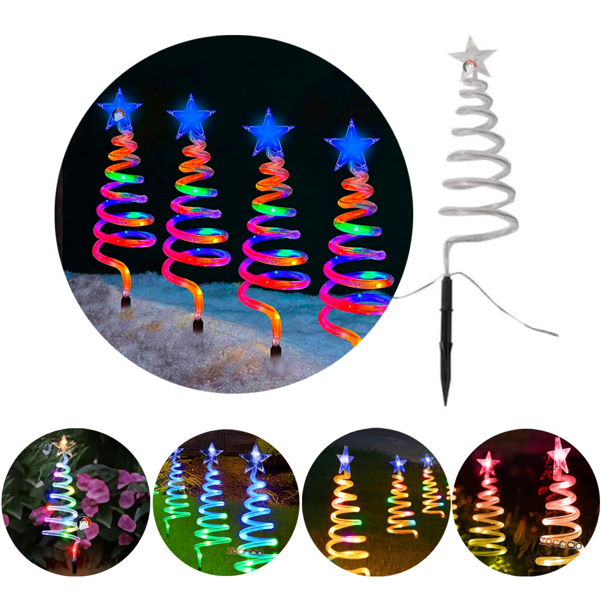 Miniatura 4 de 4 Luces En Espiral Forma De Árbol Navide
